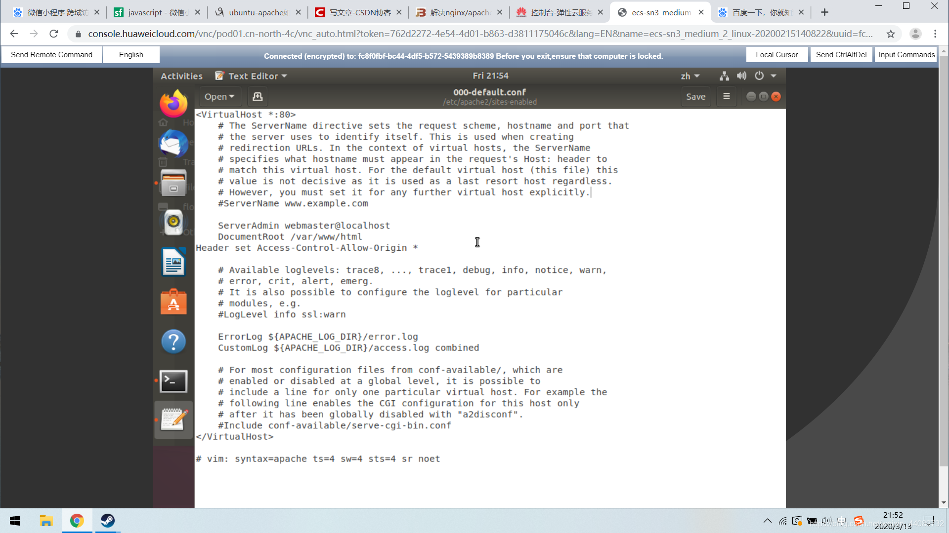 ubuntu apache解决跨域访问问题