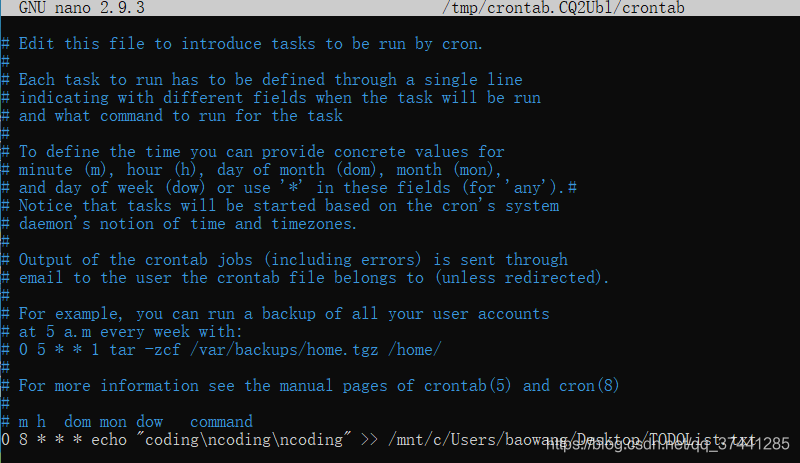 如何在win10下使用Ubuntu中的crontab自动执行任务