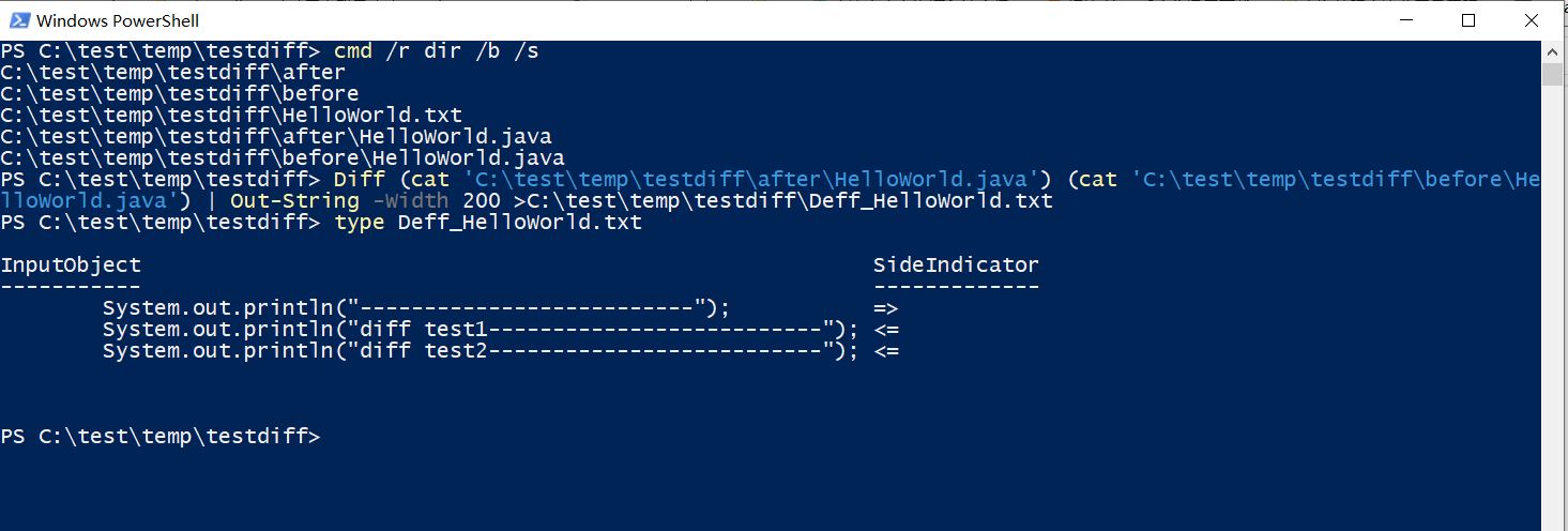 powerShell中 diff的使用_powershell diff-CSDN博客