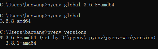 如何使用pyenv在windows10安装多个python版本环境