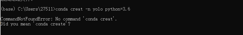 No command 'conda creat'——解决方法_commandnotfounderror: no command 'conda ...