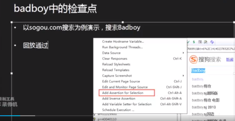 自动化测试Badboy添加检查点