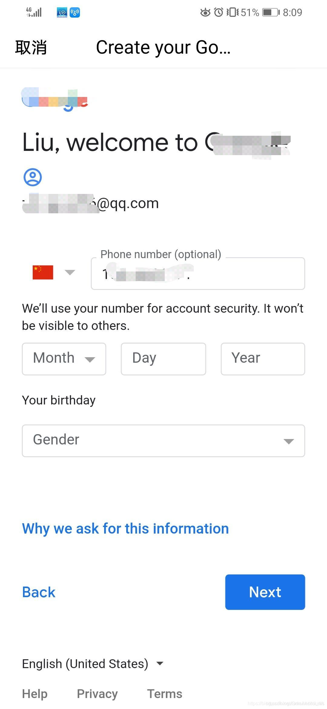 谷歌为什么不能注册账号 watermark,type_ZmFuZ3poZW5naGVpdGk,shadow_10,text_aHR0cHM6Ly9ibG9nLmNzZG4ubmV0L0dtYWlsQWNjb3VudHM=,size_16,color_FFFFFF,t_70