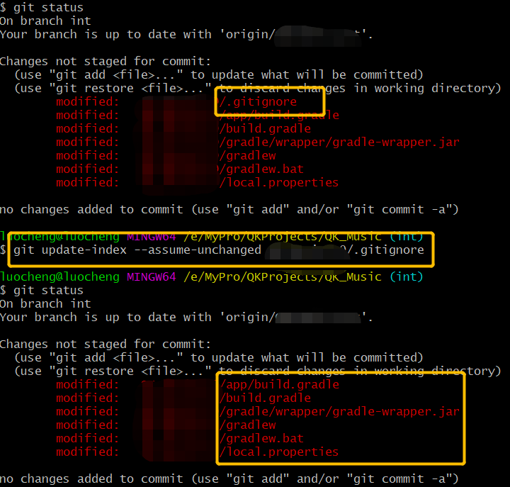 git status ignore untracked files