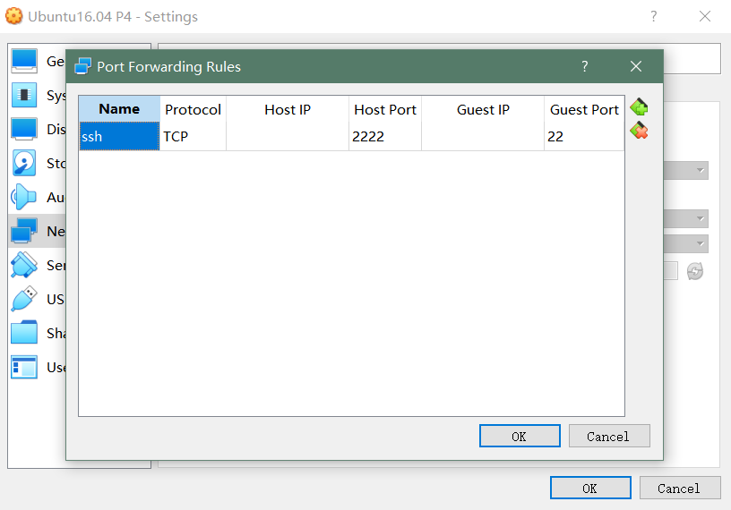 virtualbox network settings for ssh