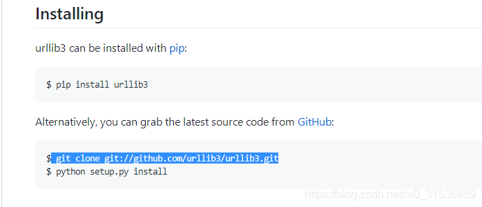 github 安装urllib3