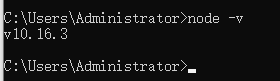 cmd输入 node - v