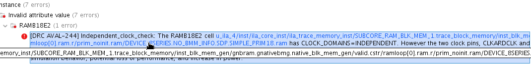 vivado bit生成报 DRC AVAL-244