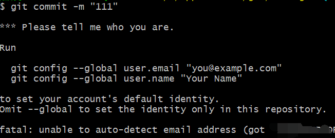 Unable to git config. Unable to git config