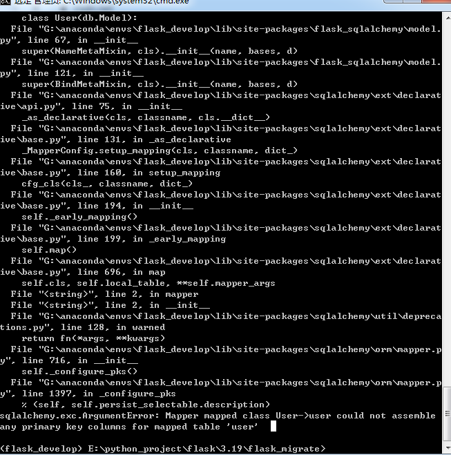 Sqlalchemy exc ArgumentError Mapper Mapped Class User user Could Not
