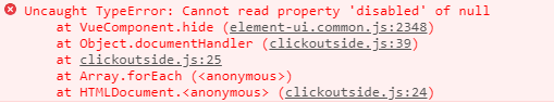 Uncaught TypeError: Cannot read property 'disabled' of null