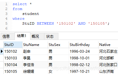 between操作符