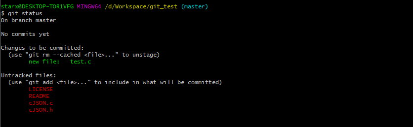 git add一个文件后的git status