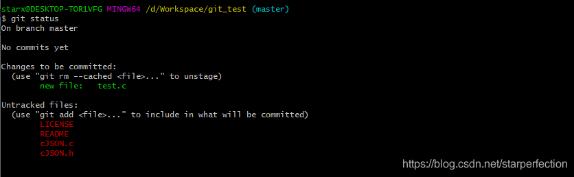 git add一个文件后的git status