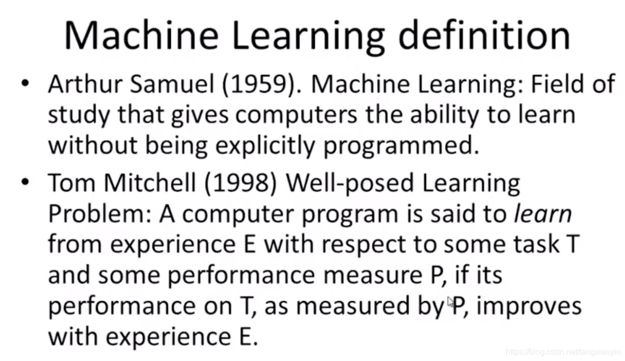 Machine Learning definition