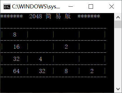 c++ console simple version 2048 mini game - Programmer Sought
