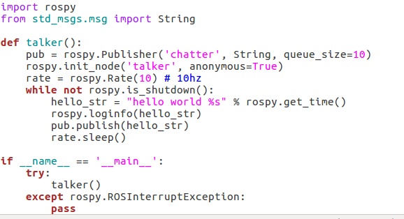 基于python的ROS简单话题消息编程
