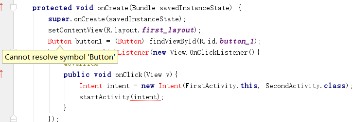 Cannot resolve symbol 'Button'和自动导包-CSDN博客