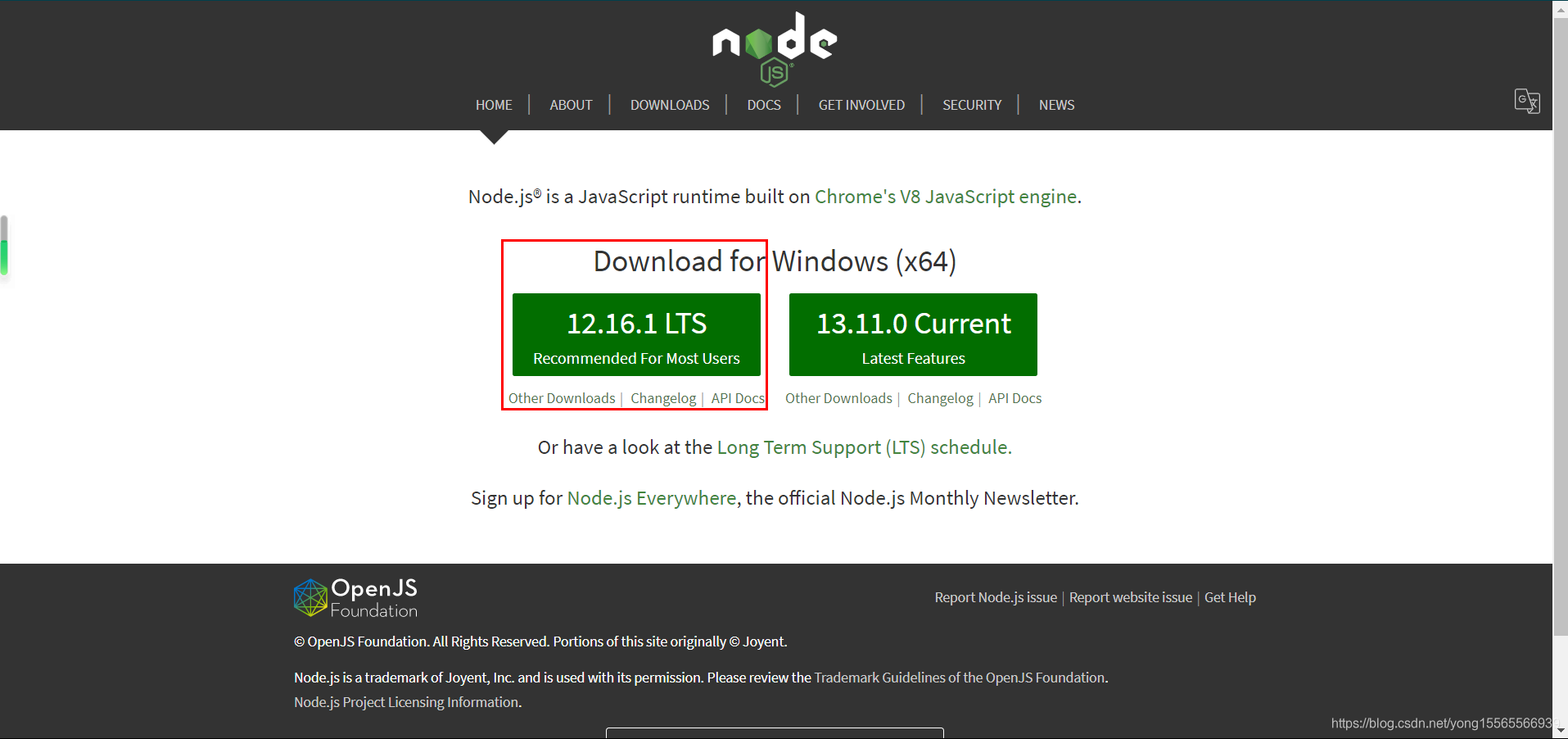 Download node.js