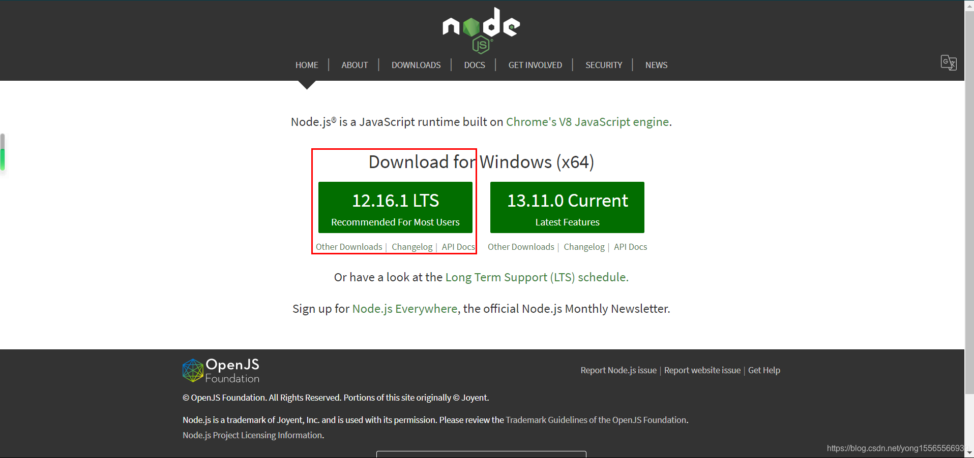 下载node.js