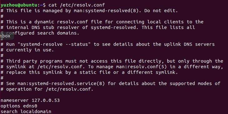 Ubuntu下DNS配置文件