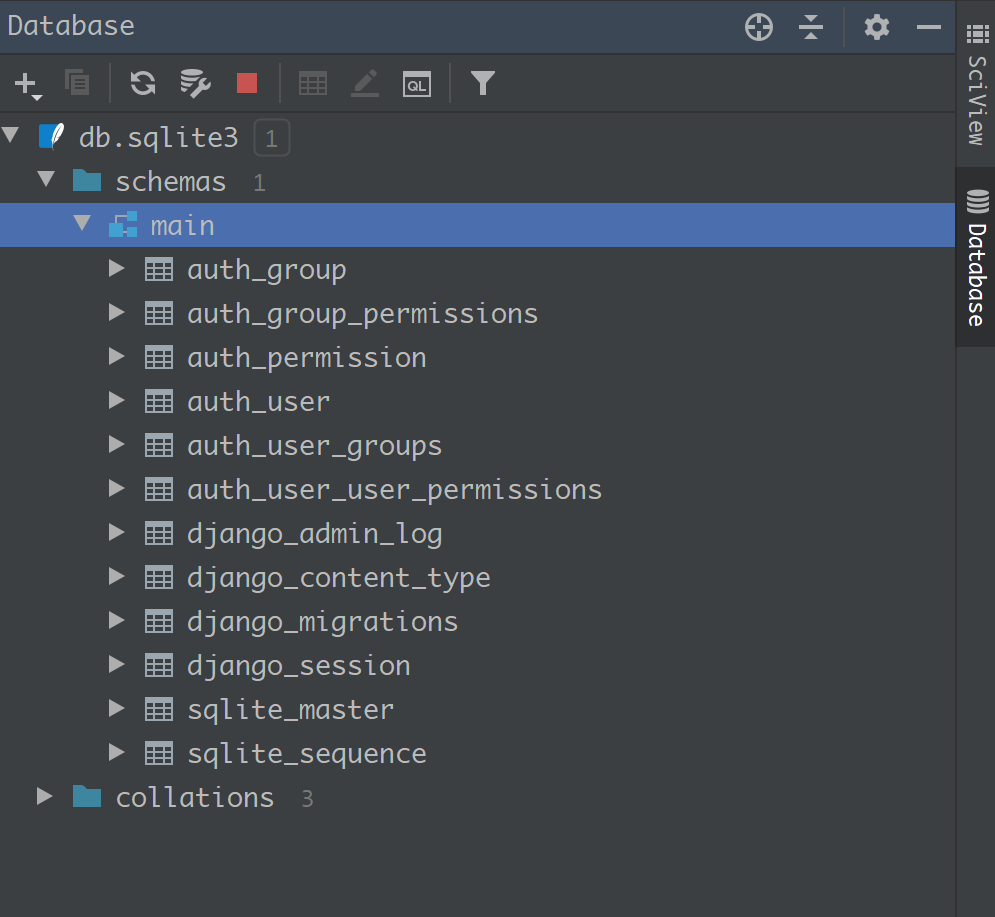 pycharm sqlite browser