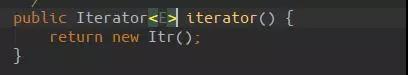 使用自己的Itr内部类，并且实现了Iterator接口