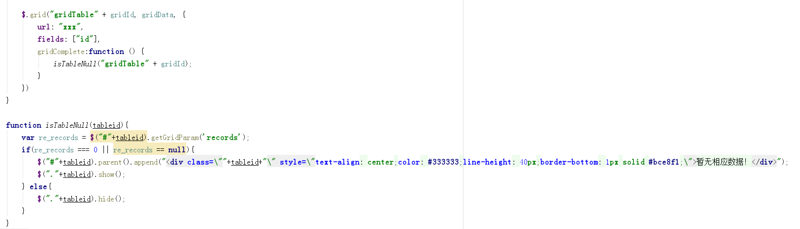 js jQuery 表格table暂无数据显示实现_js 动态判断当前行无数据数据不显示-CSDN博客