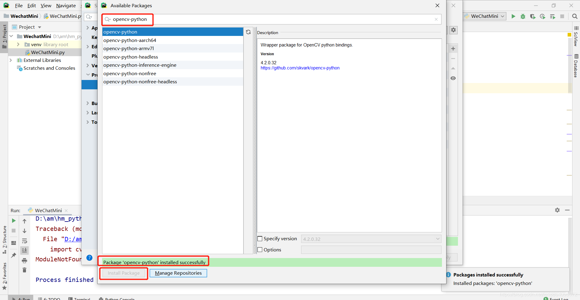 python安装cv2出现如下错误:Could not find a version that satisfies the ...
