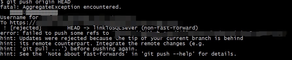 failed to push some refs to 'xxx'