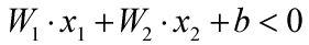 w1x1+w2x2+b<0