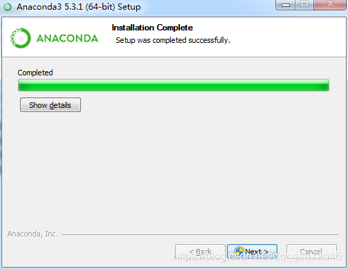 安装anaconda结束