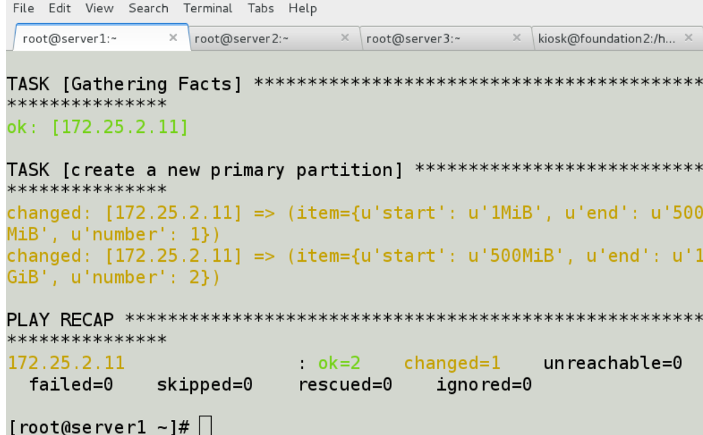 ansible之playbook实战（一) 对目标主机进行磁盘分区，创建逻辑卷、格式化并挂载_ansible的playbook中使用什么模块