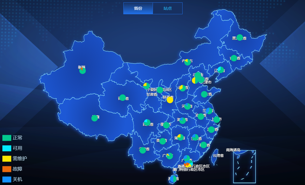 echarts全国地图资源,省份名称居中