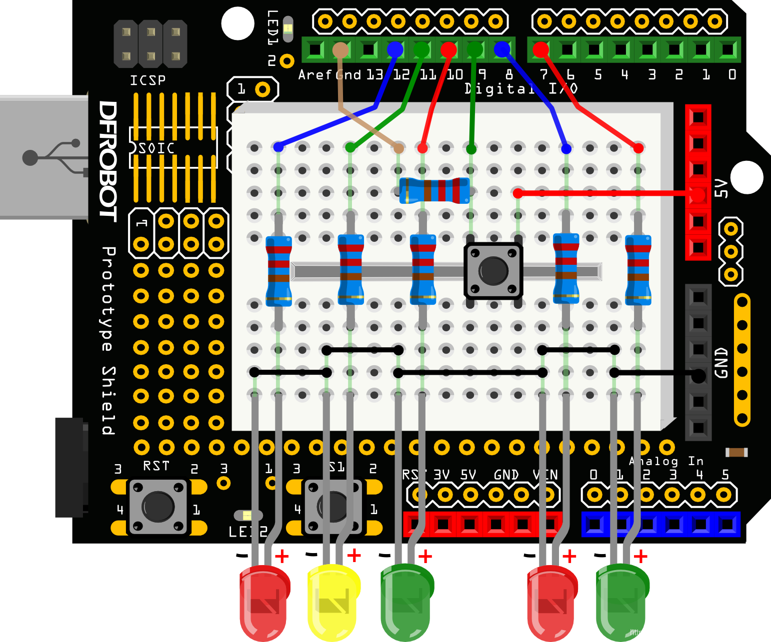 【Arduino】入门篇——交通信号灯_arduino红绿灯实验总结-CSDN博客
