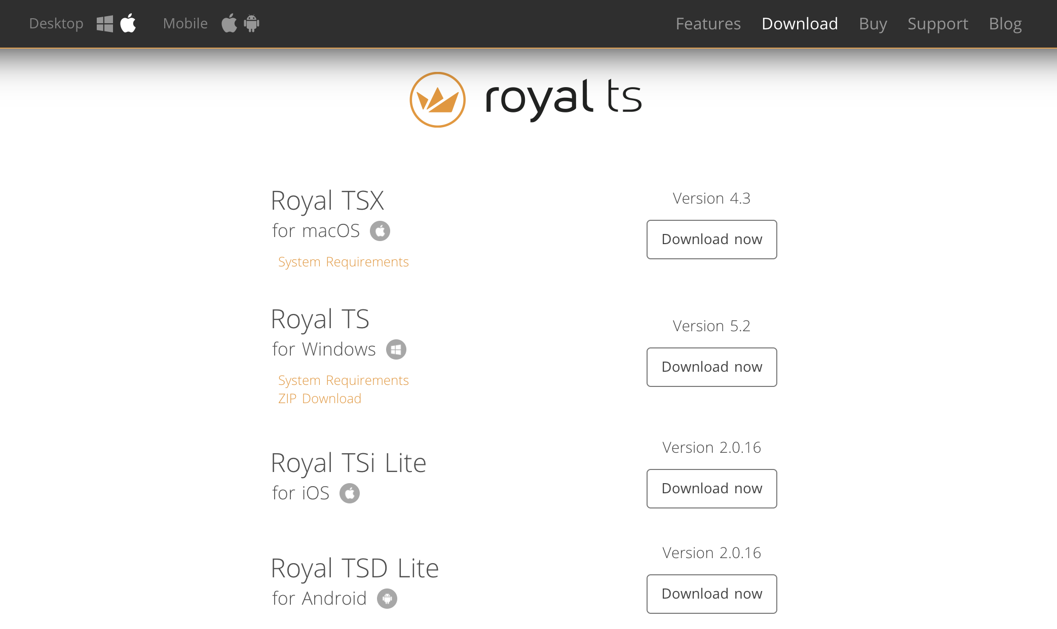 royal tsx download