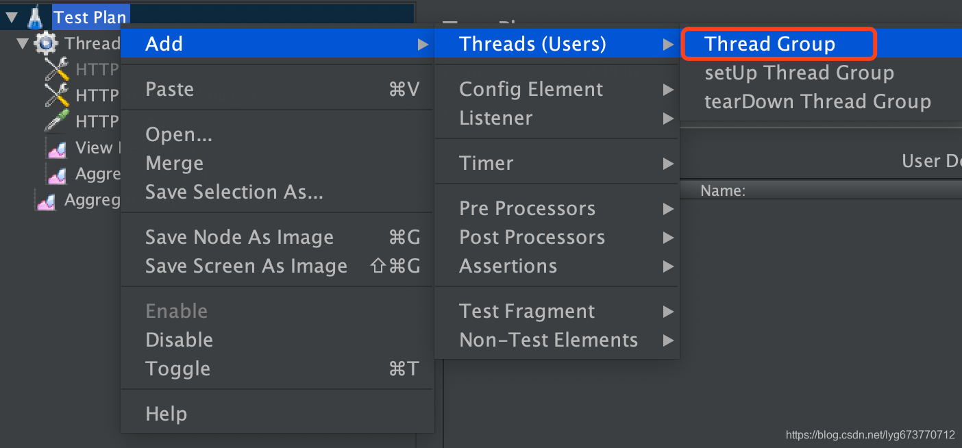 添加Thread Group