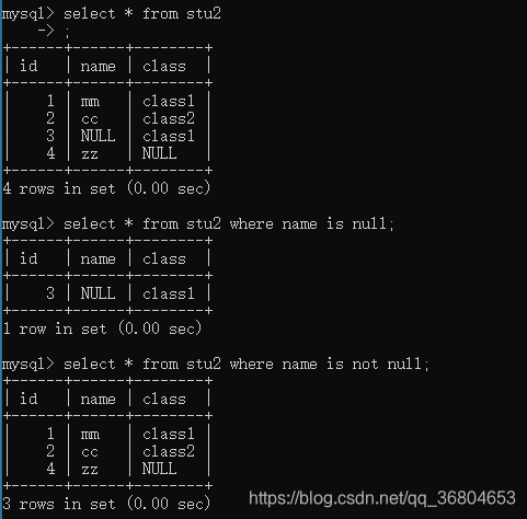 null查询