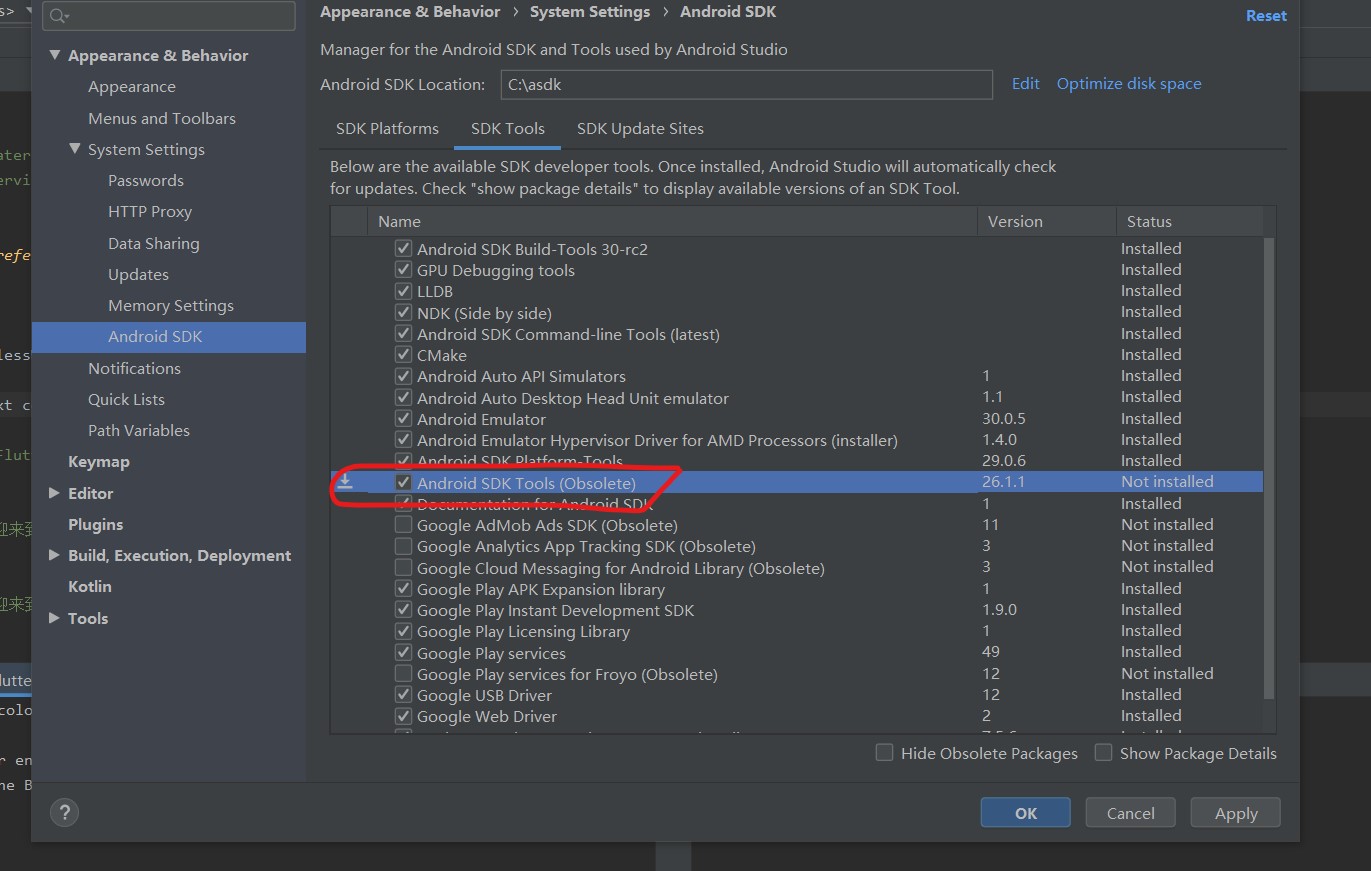 android studio sdk location not found oboe