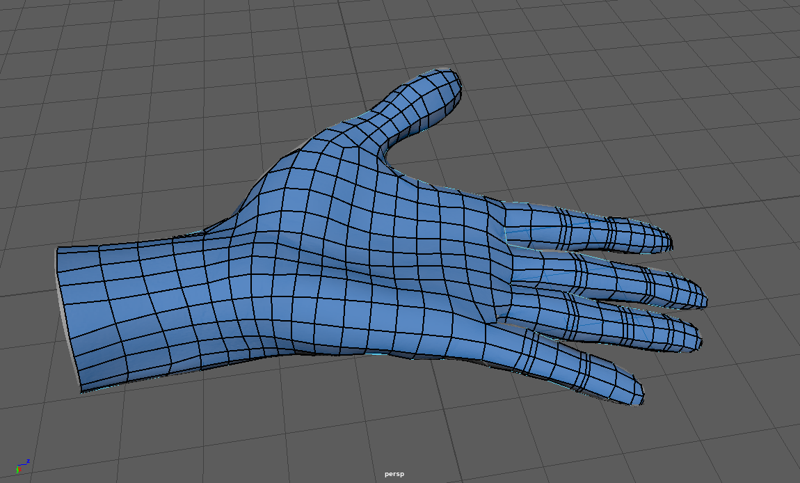 使用Maya进行手部模型拓扑