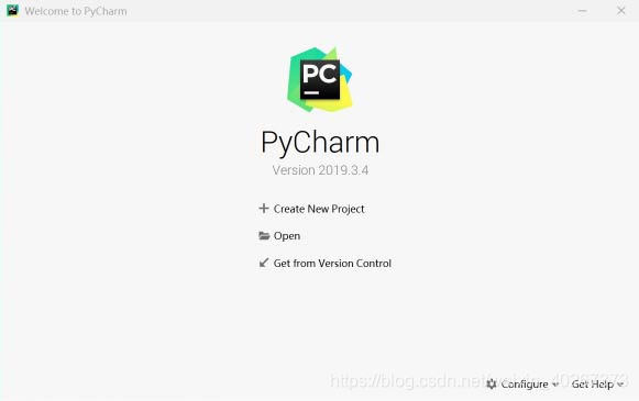 图 1.7 PyCharm 初始界面