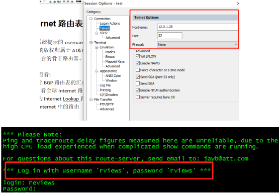 查看全球Internet路由表实时状态的方法