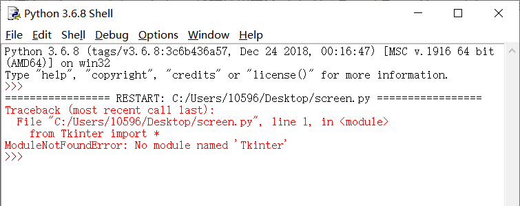 Windows10环境出现Module Not Found Error: No Module Named 'Tkinter'_橙小亮的博客-Csdn博客