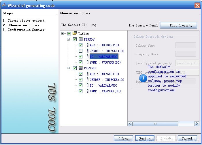 Confirm Table Configuration