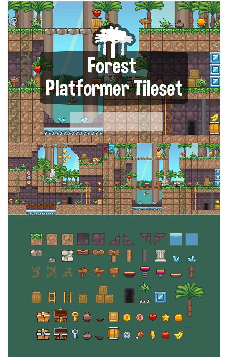 RPG游戏地图素材2D像素风瓦片地图包角色扮演独立游戏制作美术资源_ 