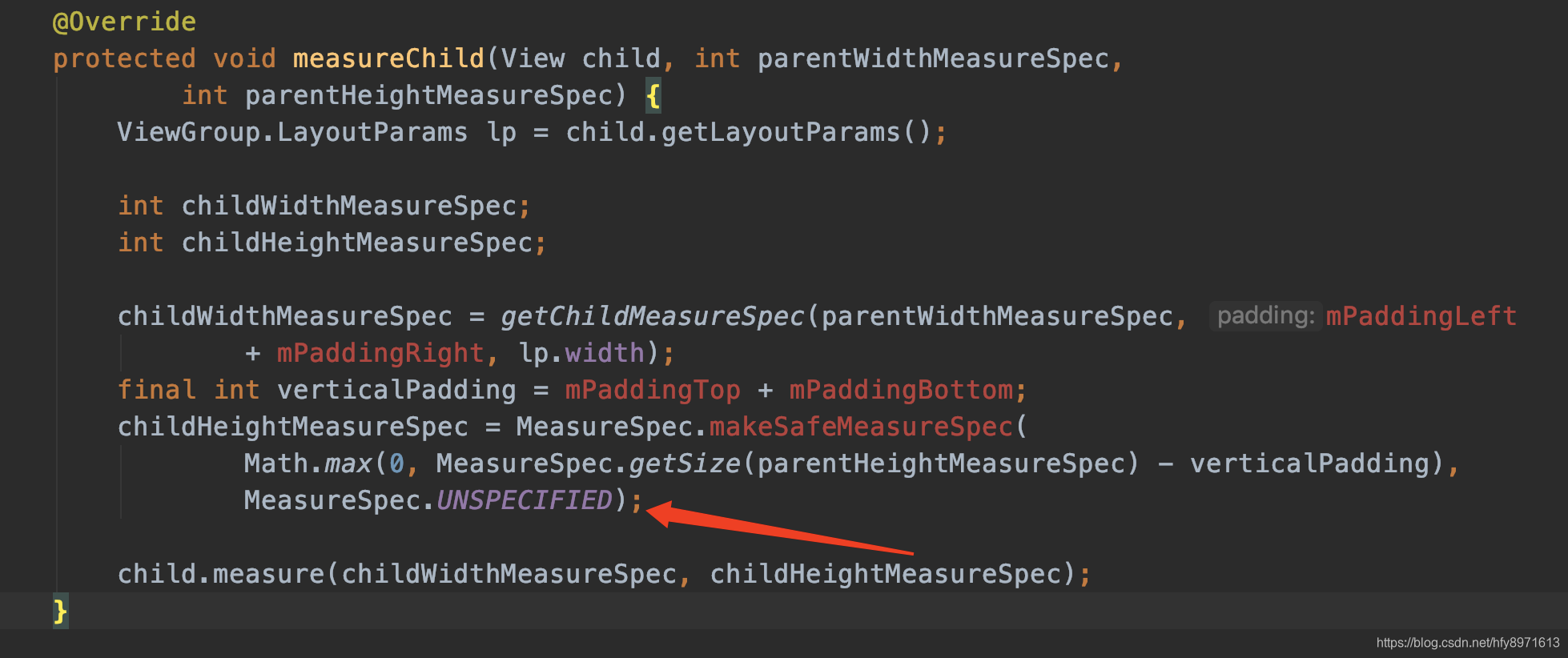 ScrollView重写了measureChild方法，指定高度的mode是UNSPECIFIED