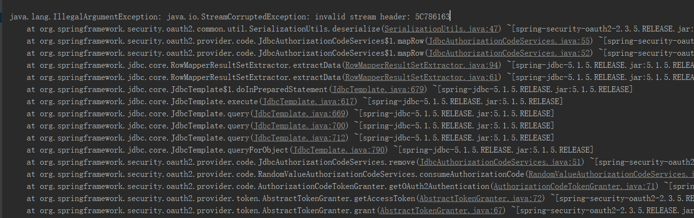 OAuth2 token invalid Stream Header 