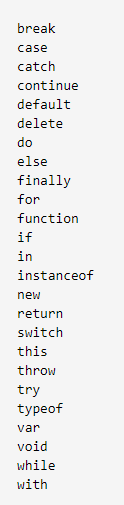  保留的JavaScript的关键字