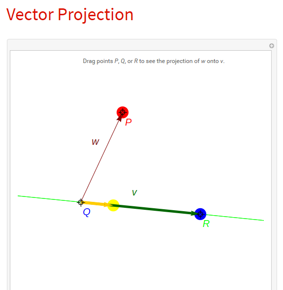 Project vector on to vector