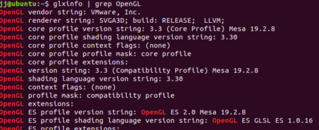 ubuntu查看OpenGL版本